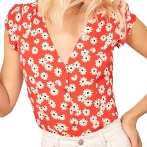 Floral Red Women's Top